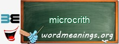 WordMeaning blackboard for microcrith